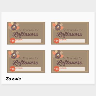Thanksgiving Leftover Label Rectangle Stickers | Zazzle