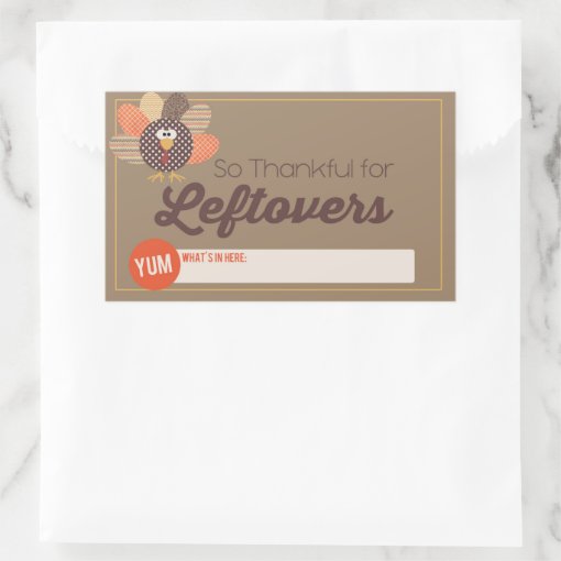 Thanksgiving Leftover Label Rectangle Stickers | Zazzle