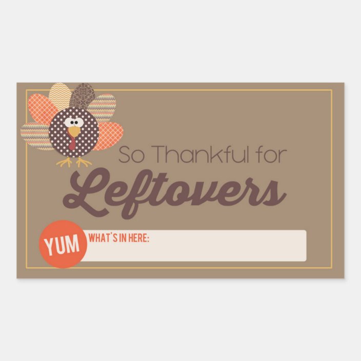 Thanksgiving Leftover Label Rectangle Stickers | Zazzle.com