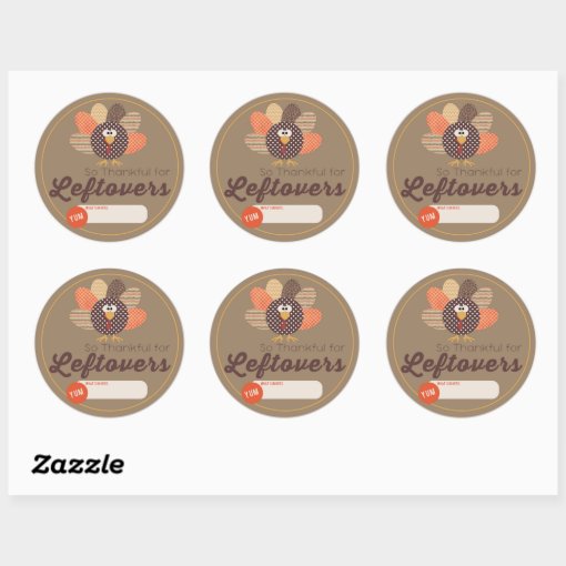 Thanksgiving Leftover Label Stickers | Zazzle