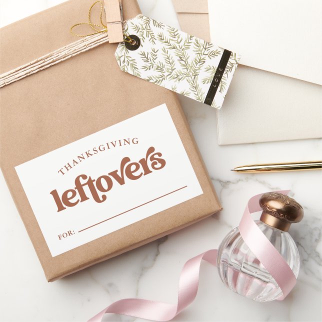 Thanksgiving Leftovers | Boho and Retro Rectangular Sticker (Gifting)