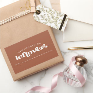 Thanksgiving Leftovers Boho and Retro Terracotta Rectangular Sticker