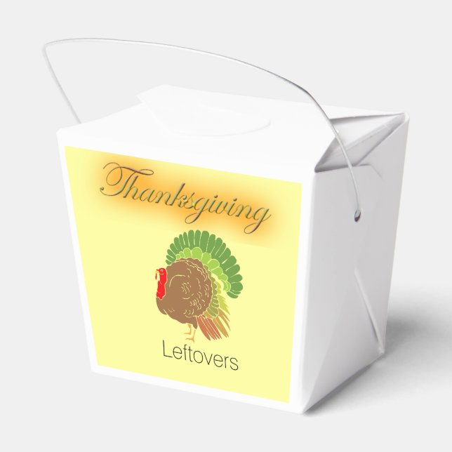 Thanksgiving Leftovers Take-Out Carton Favor Boxes (Back Side)