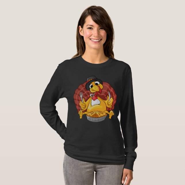 Thanksgiving Long Sleeve Shirt Turkey (Front Full)