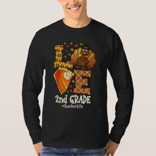 Thanksgiving Love 2nd grade Teacher Turkey Autumn  T-Shirt