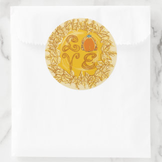 Thanksgiving LOVE Pie Turkey O Tags Stickers