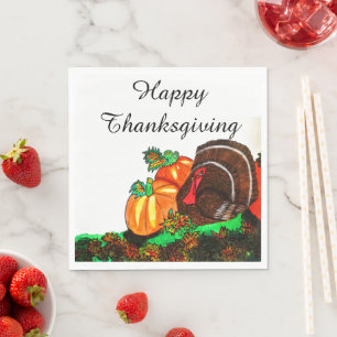 THANKSGIVING MAJESTIC TURKEY  NAPKINS