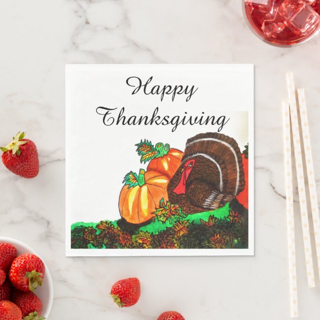 THANKSGIVING MAJESTIC TURKEY  NAPKINS (Insitu)