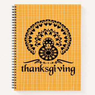 Thanksgiving Mandala Turkey Boho Folk Art Notebook