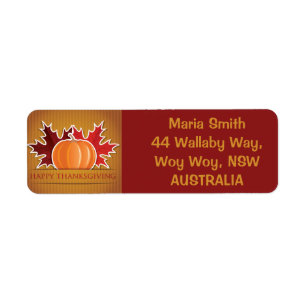 Thanksgiving maple and pumpkin label