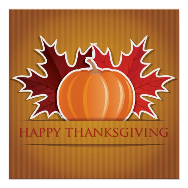 Thanksgiving maple and pumpkin poster (Front)