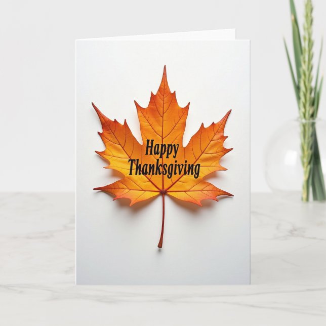 Thanksgiving Maple Leaf Card (Front)