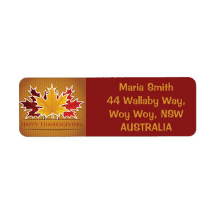 Thanksgiving maple leaf label