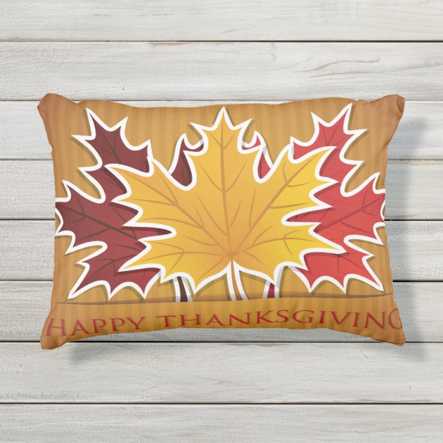 Thanksgiving maple leaf outdoor pillow (Front)