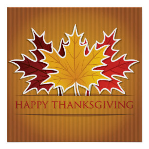 Thanksgiving maple leaf poster