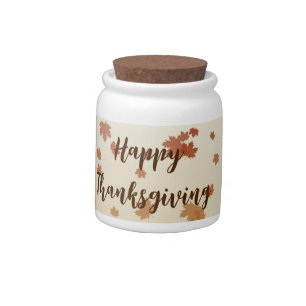 Thanksgiving Maple Leaves Candy Jar