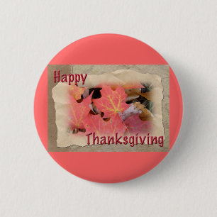 Thanksgiving Maple Leaves Coordinating Items Button
