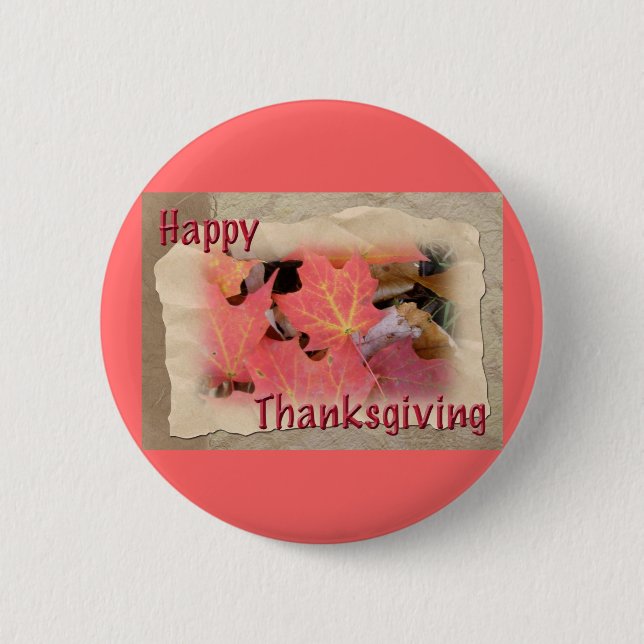Thanksgiving Maple Leaves Coordinating Items Button (Front)