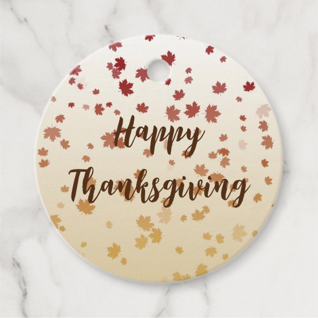 Thanksgiving Maple Leaves Favor Tags (Front)