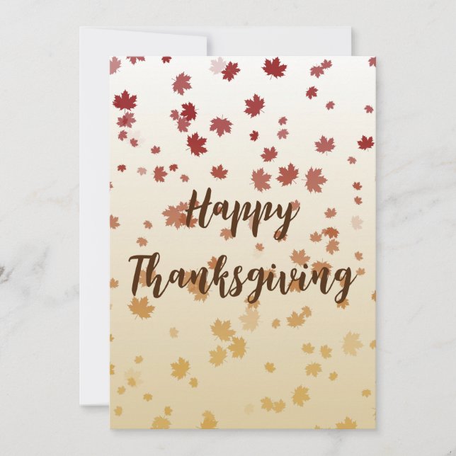 Thanksgiving Maple Leaves Flat Card (Front)