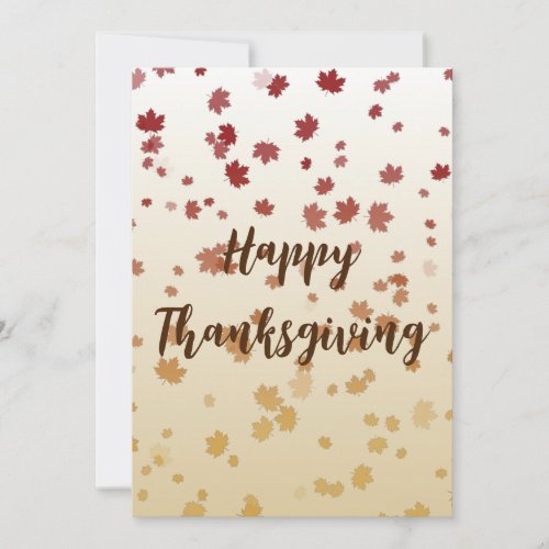 Thanksgiving Maple Leaves Flat Card