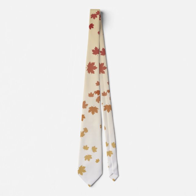 Thanksgiving Maple Leaves Neck Tie (Front)