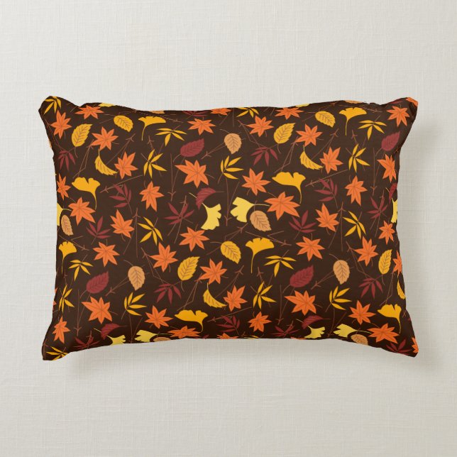 Thanksgiving Maple Leaves Pattern-25947 Accent Pillow (Front)