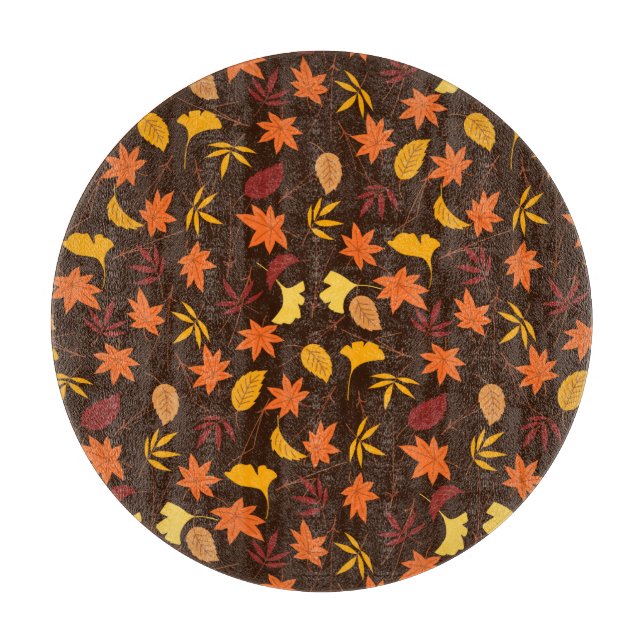 Thanksgiving Maple Leaves Pattern-25947 Cutting Board (Front)