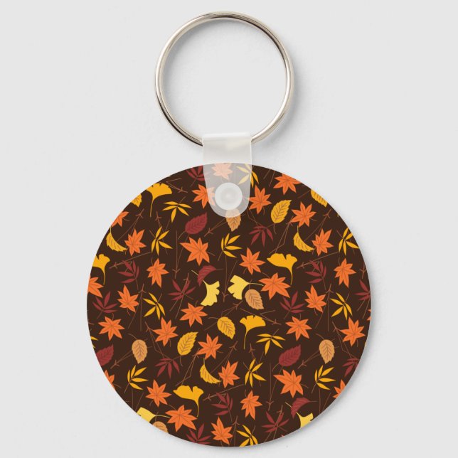 Thanksgiving Maple Leaves Pattern-25947 Keychain (Front)