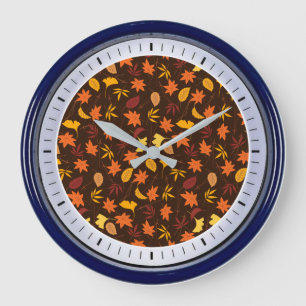 Thanksgiving Maple Leaves Pattern-25947 Large Clock