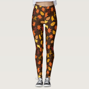 Thanksgiving Maple Leaves Pattern-25947 Leggings