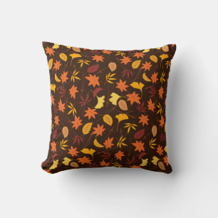 Thanksgiving Maple Leaves Pattern-25947 Throw Pillow