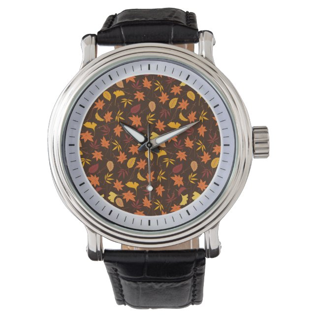 Thanksgiving Maple Leaves Pattern-25947 Watch (Front)