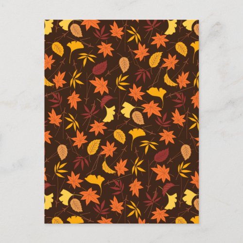 Thanksgiving Maple Leaves Pattern Postcard