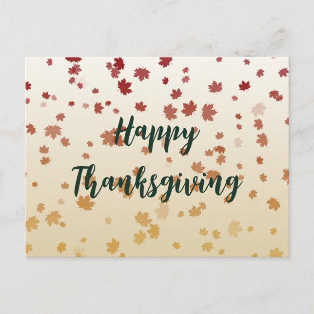 Thanksgiving Maple Leaves Postcard (Front)