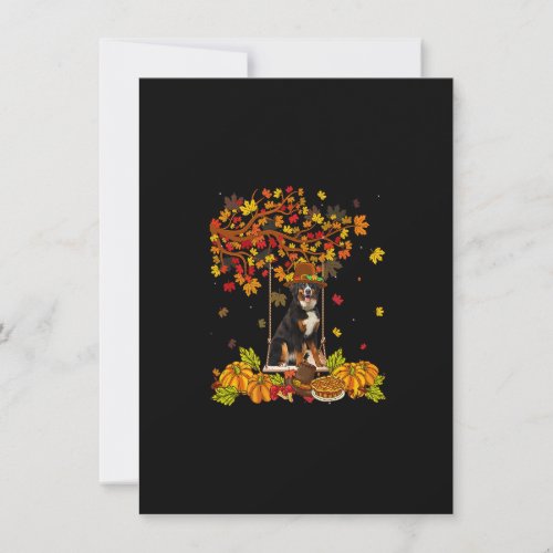 Thanksgiving Maple Pumpkin Bernese Mountain Dog Ha Invitation