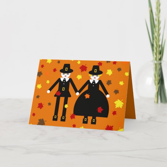 Thanksgiving Martzkin Pilgrim Card © 2012 M. Martz (Front)