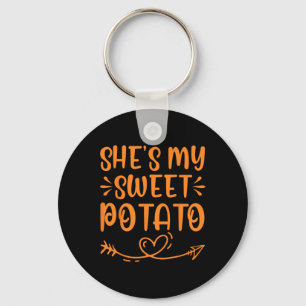 Thanksgiving Matching Couple She's My Sweet Potato Keychain
