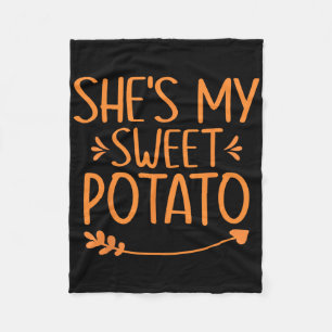 Thanksgiving Matching Couples Outfit Sweet Potato Fleece Blanket