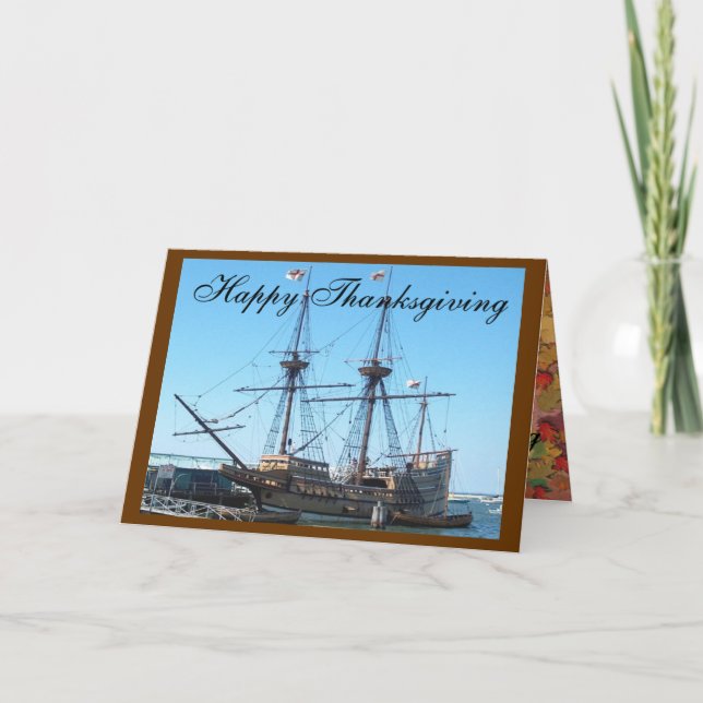Thanksgiving Mayflower Greeting Card (Front)