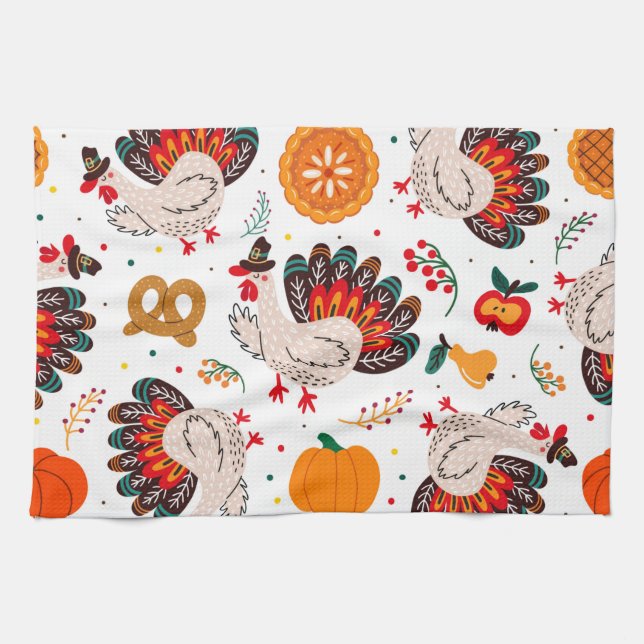 Thanksgiving Meme I Am Happy Because I Am Grateful Kitchen Towel (Horizontal)