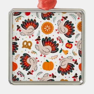 Thanksgiving Meme I Am Happy Because I Am Grateful Metal Ornament