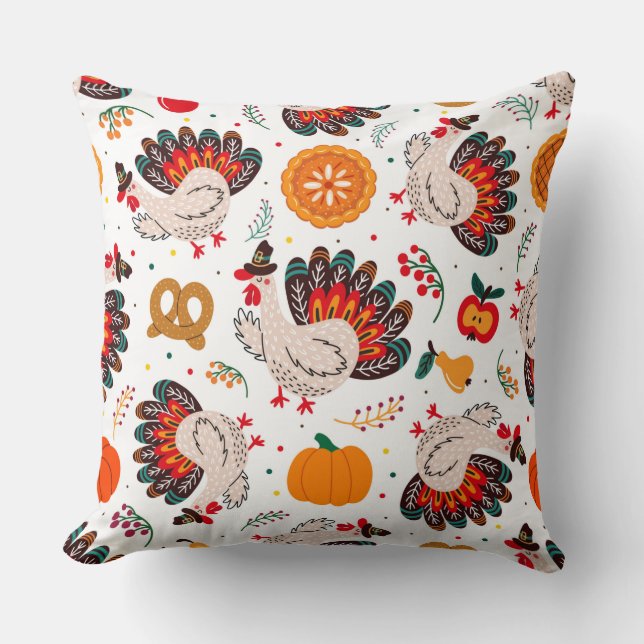 Thanksgiving Meme I Am Happy Because I Am Grateful Throw Pillow (Front)