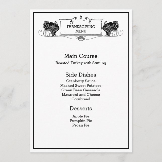 Thanksgiving Menu (Front)