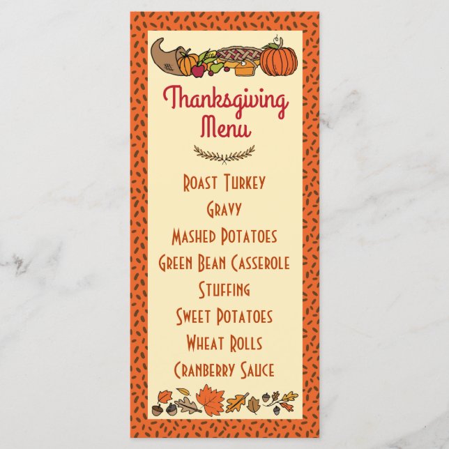 Thanksgiving Menu (Front)