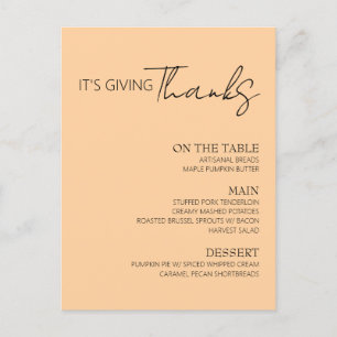 Thanksgiving Menu