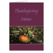 Thanksgiving Menu Card at Zazzle