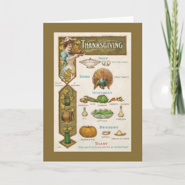 Thanksgiving Menu - Vintage Style - Quaint (Front)
