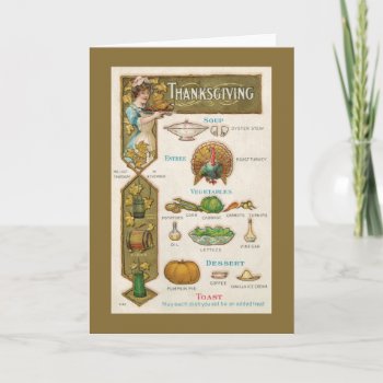Thanksgiving Menu - Vintage Style - Quaint by GoodThingsByGorge at Zazzle