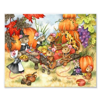 Thanksgiving Mice - Cute Art Print by yarmalade at Zazzle